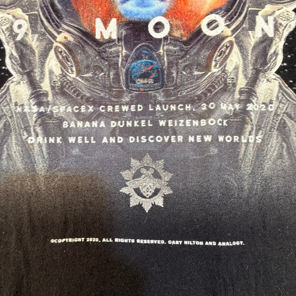 Grist Brewing‎ Company 99 Moons NASA SpaceX Launch T-Shirt Black Mens Large - Picture 5 of 7